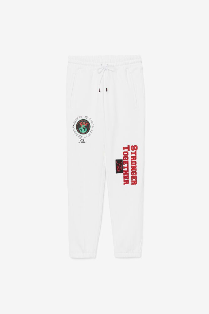 Fila Miesten Housut Rhys Jogger Valkoinen - OWCE-24385